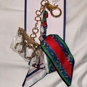 Piper Gold Horse Keychain with Colorful Scarf